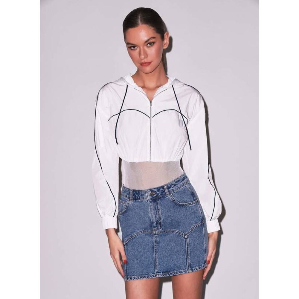 Fleur Du Mal Trackstar Bodysuit in White M